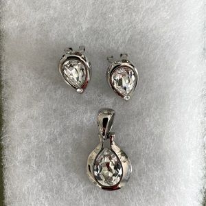 Silver and crystal earrings